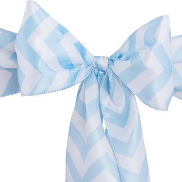 Bargain Chevron Satin Sash 10/pack Baby Blue