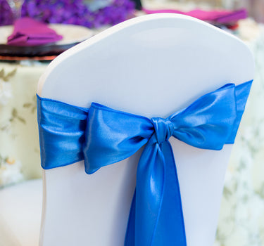 Bargain Baroque Embossed Satin Sash Royal Blue (10 Pack)