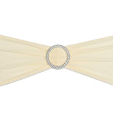 Bargain Ivory Stretch Chair Sash With Round Buckle, 5/Pack