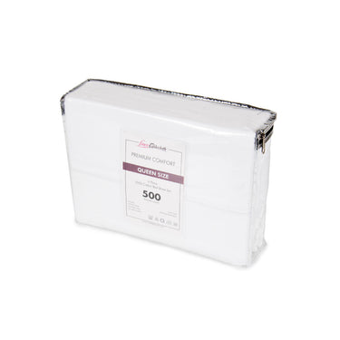 Hotel Selection 500 Thread Count Cotton White Sheet Set -Queen Size