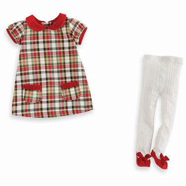 Holiday Tartan Plaid Jumper With Tights (4 Sizes)
