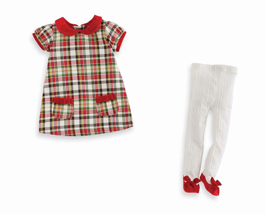 Holiday Tartan Plaid Jumper With Tights (4 Sizes)