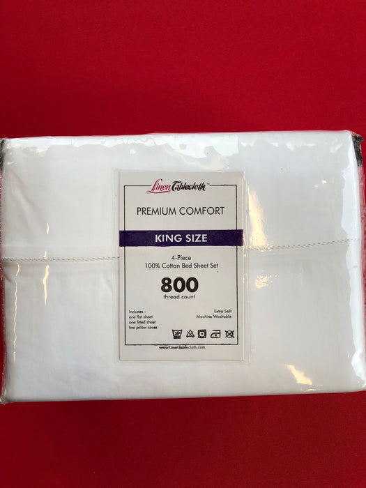 Hotel Selection 800 Thread Count White Sheet Set King