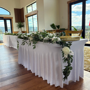 6 ft. Rectangular Wavy Stretch Table Cover (2 Colors)