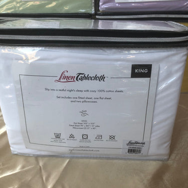 Premium Comfort 300 Thread Count Cotton Bed Sheet Set - King Size (5 Colors)