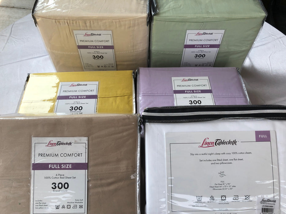 Premium Comfort 300 Thread Count Bed Sheet Set-Full Size (7 Colors)