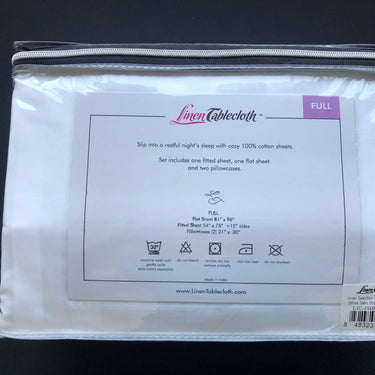 Hotel Selection 500 Thread Count Cotton White Satin Stripe Sheet Set - Full Size