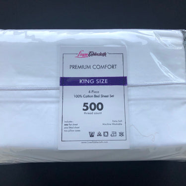 Hotel Selection 500 Thread Count Cotton White Sheet Set -King Size