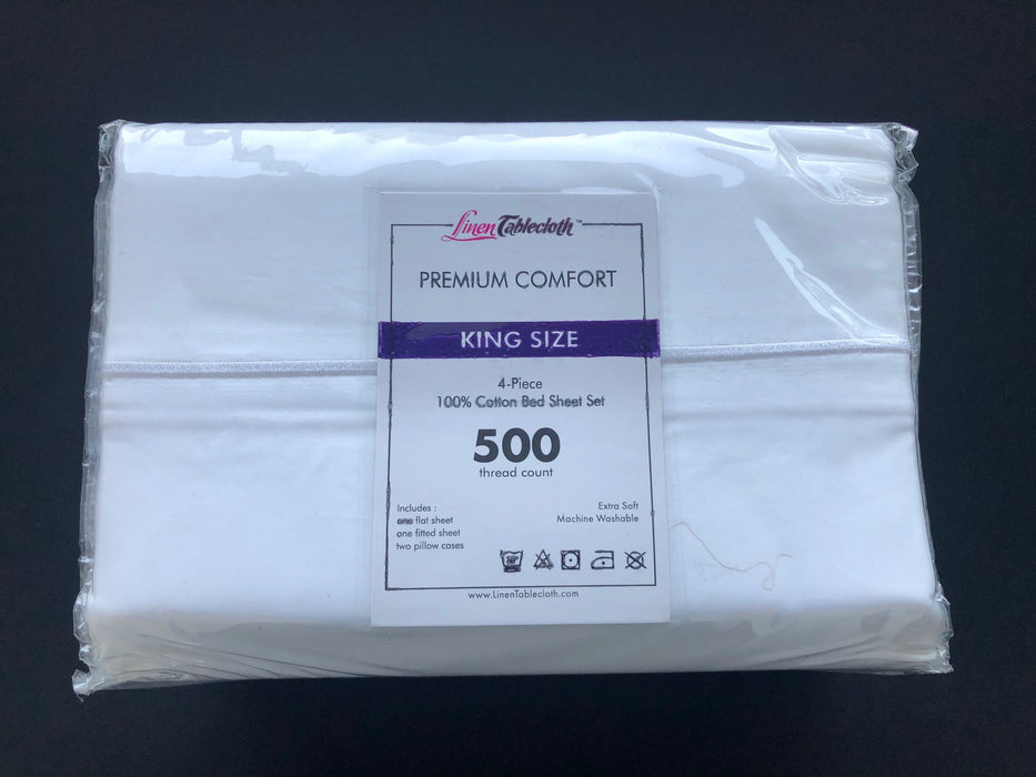 Hotel Selection 500 Thread Count White Sheet Set -King Size