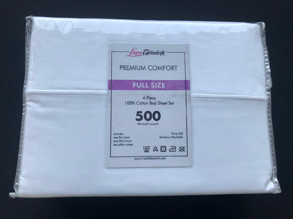 Hotel Selection 500 Thread Count White Sheet Set - Full Size