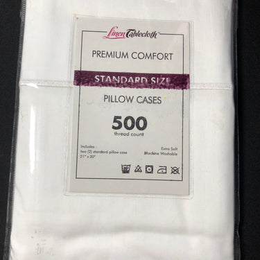 Hotel Selection 500 Thread Count Cotton White Standard Pillowcases 2/pack
