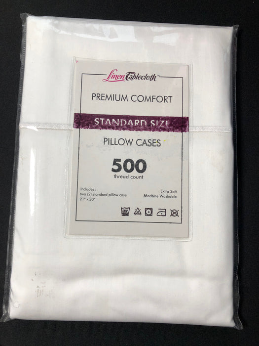 Hotel Selection 500 Thread Count Cotton White Standard Pillowcases 2/pack