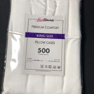 Hotel Selection 500 Thread Count Cotton White King Pillowcases 2/pack