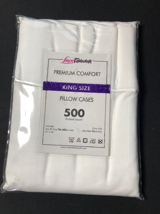 Hotel Selection 500 Thread Count Cotton White King Pillowcases 2/pack