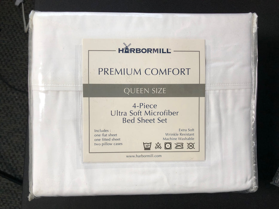 Premium Comfort Ultra Soft Microfiber Queen Sheet Set White