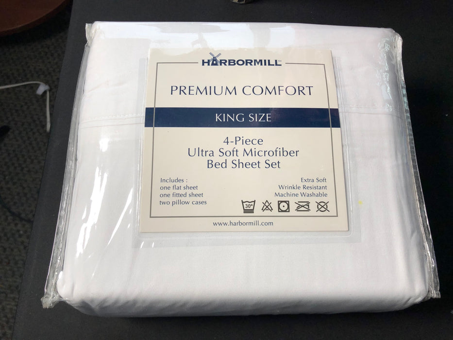 Premium Comfort Ultra Soft Microfiber King Sheet Set White