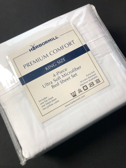 Premium Comfort Ultra Soft Microfiber King Sheet Set White