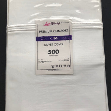 Hotel Selection 500 Thread Count Cotton White Duvet Cover -King Size