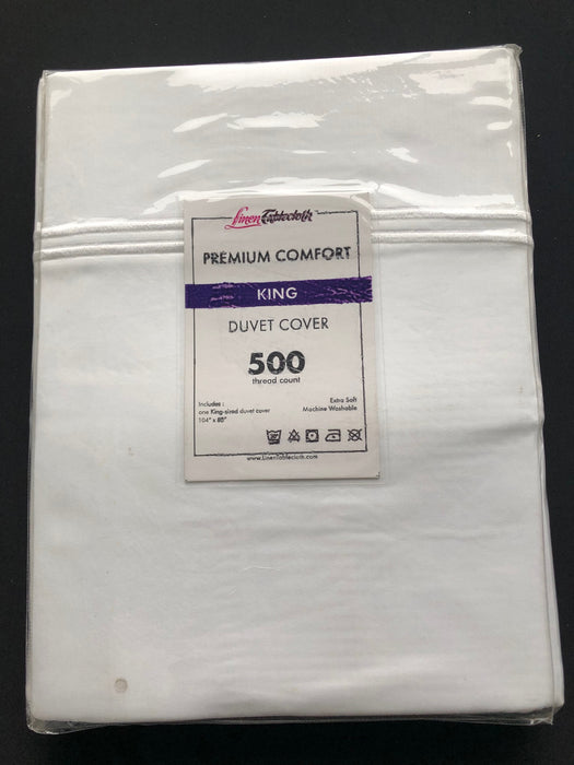 Hotel Selection 500 Thread Count White Duvet Cover -King Size