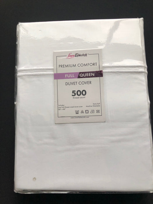 Hotel Selection 500 Thread Count Cotton White Duvet Cover -Full/Queen Size