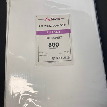 Hotel Selection 800 Thread Count Cotton White Fitted Sheet -Full Size