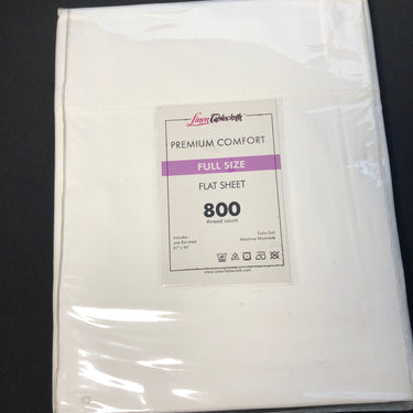 Hotel Selection 800 Thread Count Cotton White Flat Sheet -Full Size