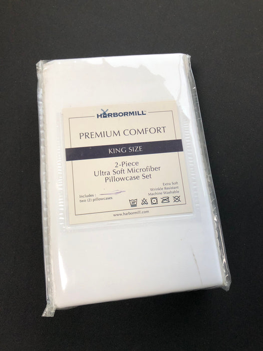 Premium Comfort Ultra Soft King Microfiber 2 piece Pillow Case Set White