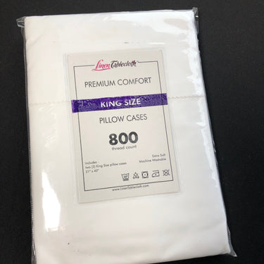Hotel Selection 800 Thread Count Cotton White King Pillowcases 2/pack