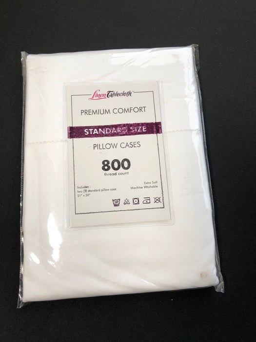 Hotel Selection 800 Thread Count Cotton White Standard Pillowcases 2/pack