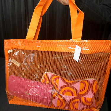 Clear See-Thru Tote Bag Orange