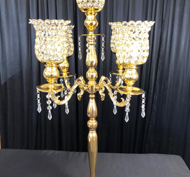 40 in. Gold Crystal Candelabra