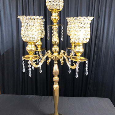 40 in. Gold Crystal Candelabra