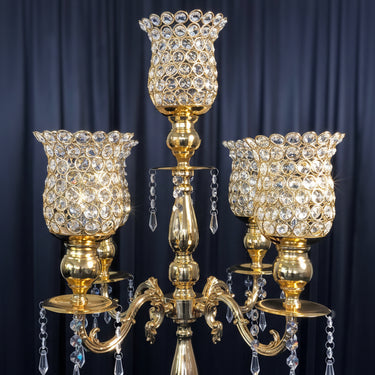 40 in. Gold Crystal Candelabra