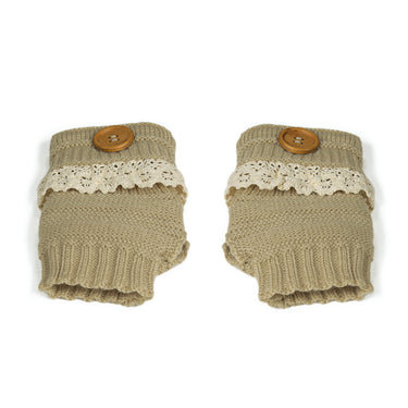 Womens Arm Warmers & Fingerless Gloves-Beige