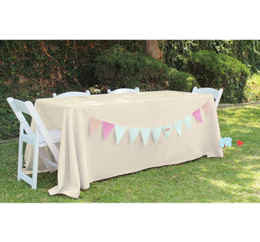 Bargain 90 X 132 In. Rectangular Polyester Tablecloth Beige