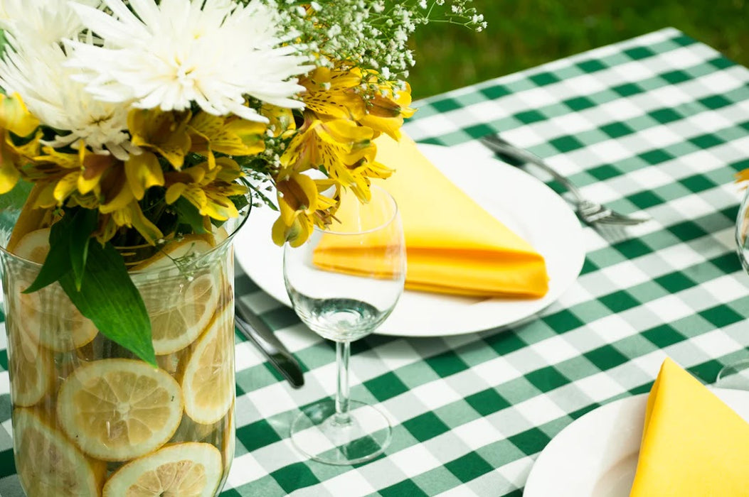 70 in. Square Polyester Tablecloth Checkered (4 Colors)