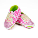 Chevron & Glitter Baby Shoes Booties Sneakers
