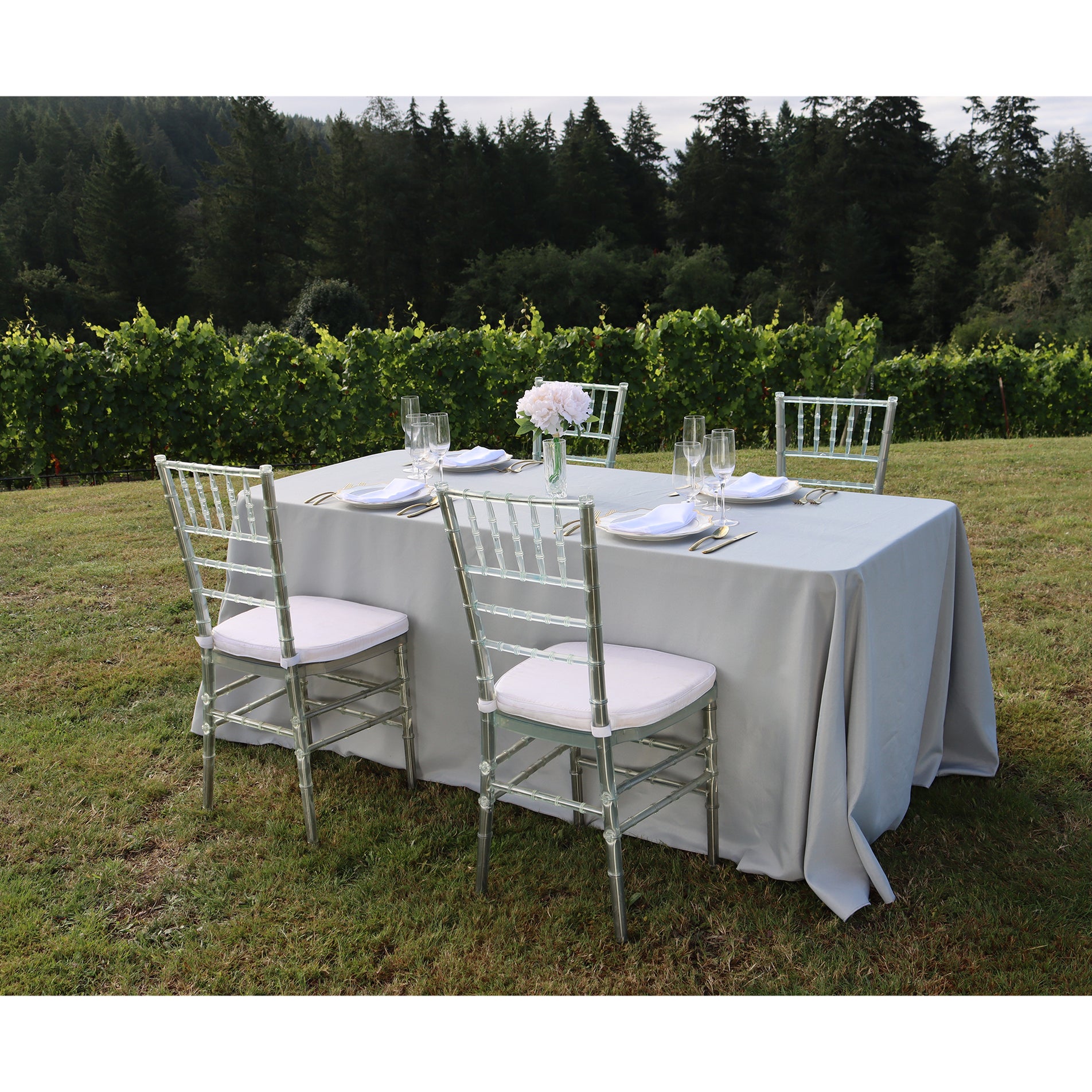 90 X 132 in. Rectangular with Round Corners Polyester Tablecloth (20 C ...