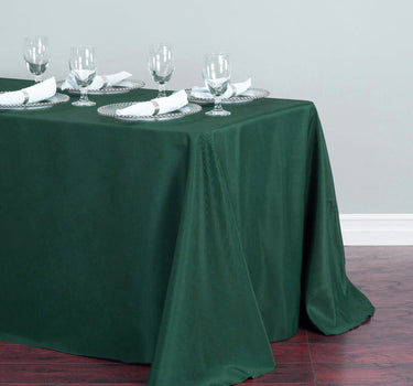 Bargain 90 X 132 In. Rectangular Polyester Tablecloth Hunter Green