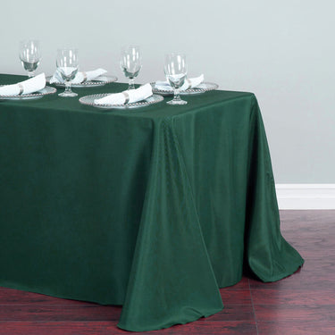 Bargain 90 X 132 In. Rectangular Polyester Tablecloth Hunter Green