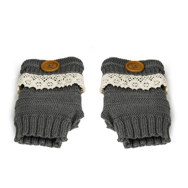 Womens Arm Warmers & Fingerless Gloves-Grey