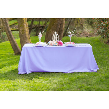 Bargain 90 X 132 In. Rectangular Polyester Tablecloth Lavender