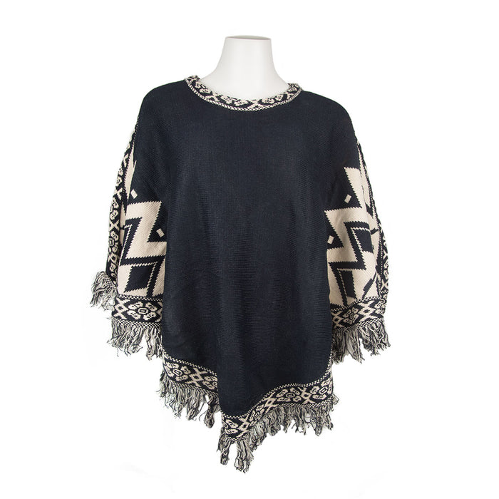 Black & Ivory Poncho