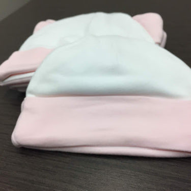 Baby Cap White With Pink Border