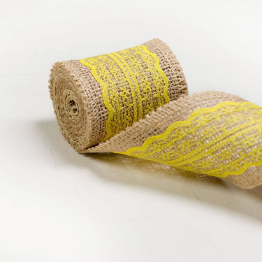 Burlap Ribbon Roll With Lace