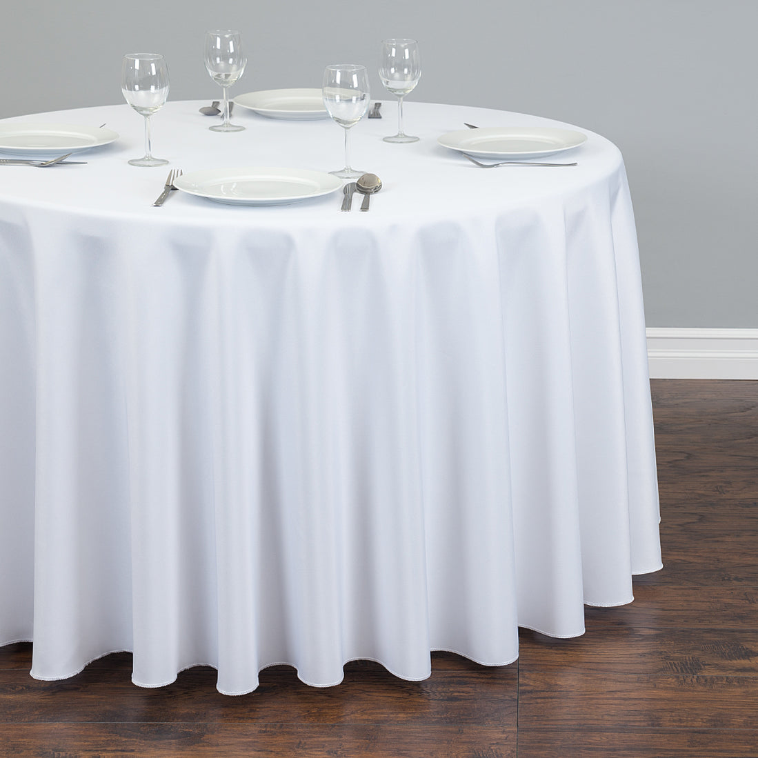 Round Table Polyester 108 in. Round Polyester Tablecloth (30 Colors) — LinenTablecloth
