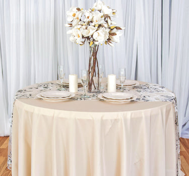 Bargain 108 In. Round Polyester Tablecloth Beige
