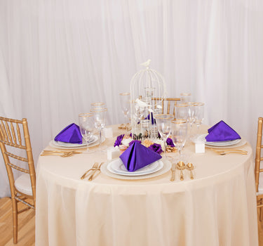 Bargain 108 In. Round Polyester Tablecloth Beige