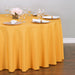 108 in. Round Polyester Tablecloth Gold