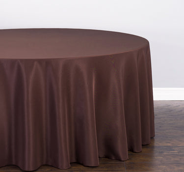 Bargain 108 In. Round Polyester Tablecloth Chocolate